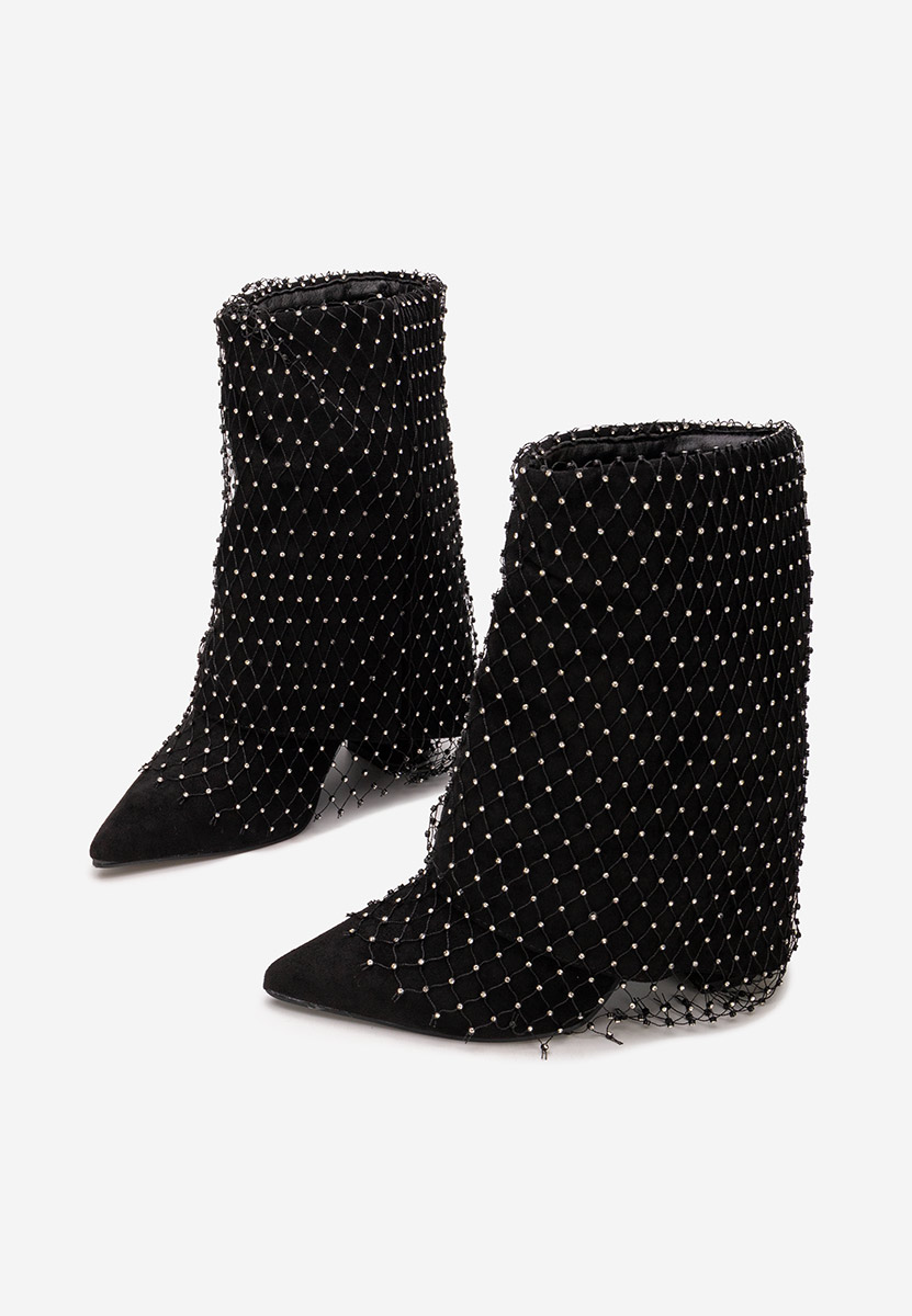 Μποτάκια με χοντρό τακούνι Almaria Μαύρα