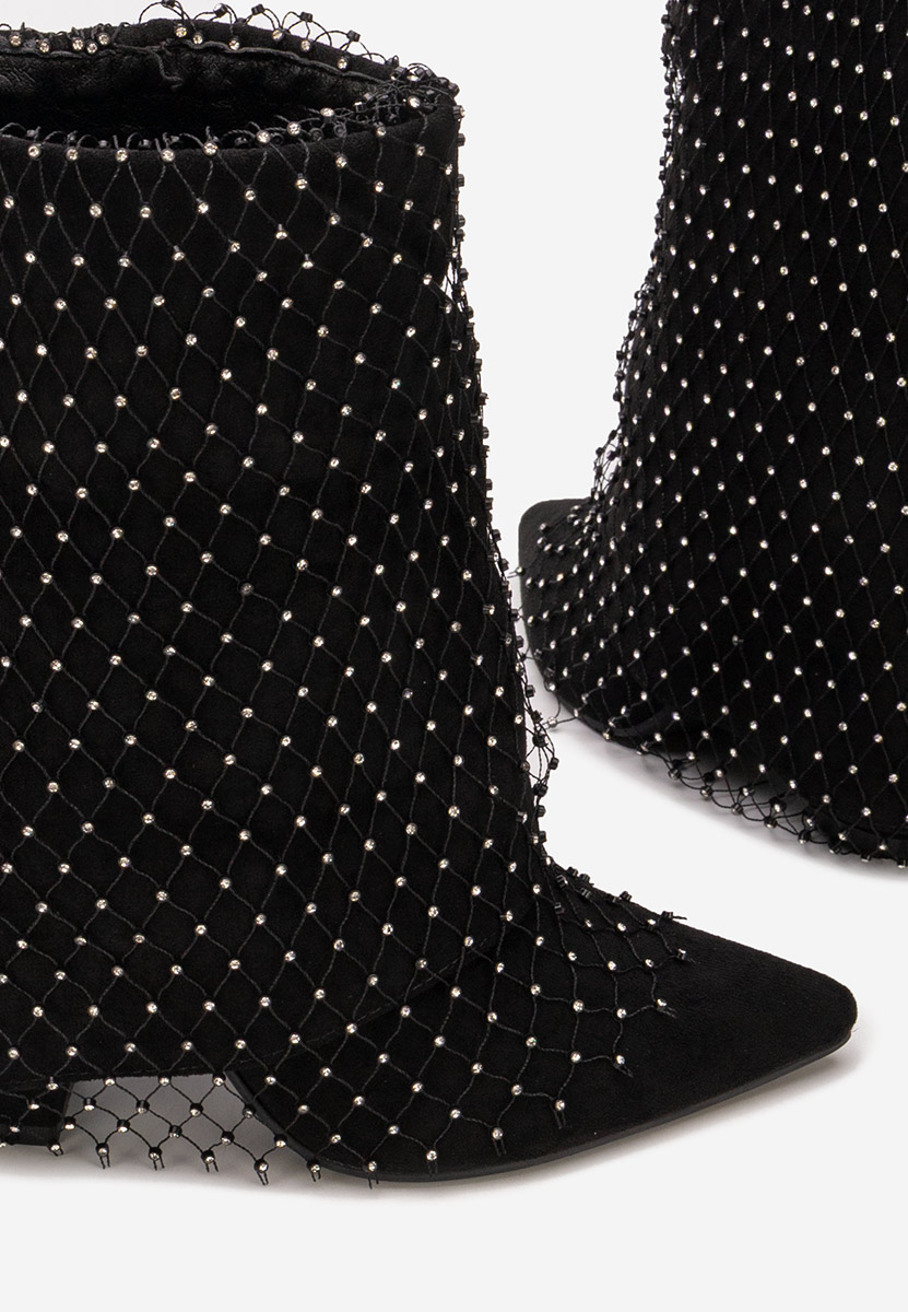 Μποτάκια με χοντρό τακούνι Almaria Μαύρα