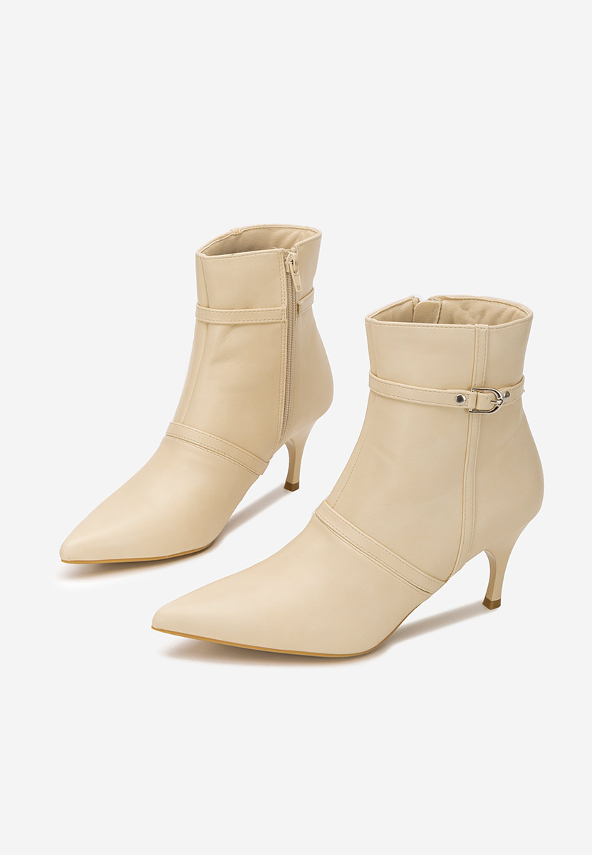 Μποτάκια με λεπτο τακουνι Aninia μπεζ