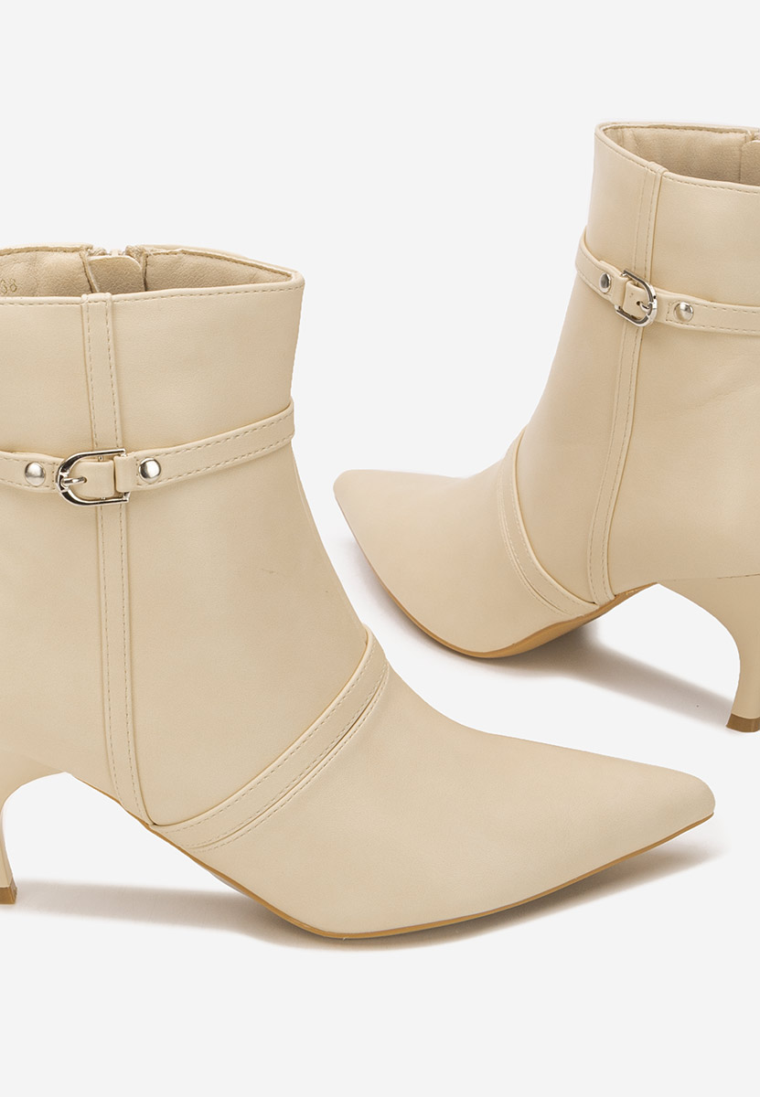 Μποτάκια με λεπτο τακουνι Aninia μπεζ