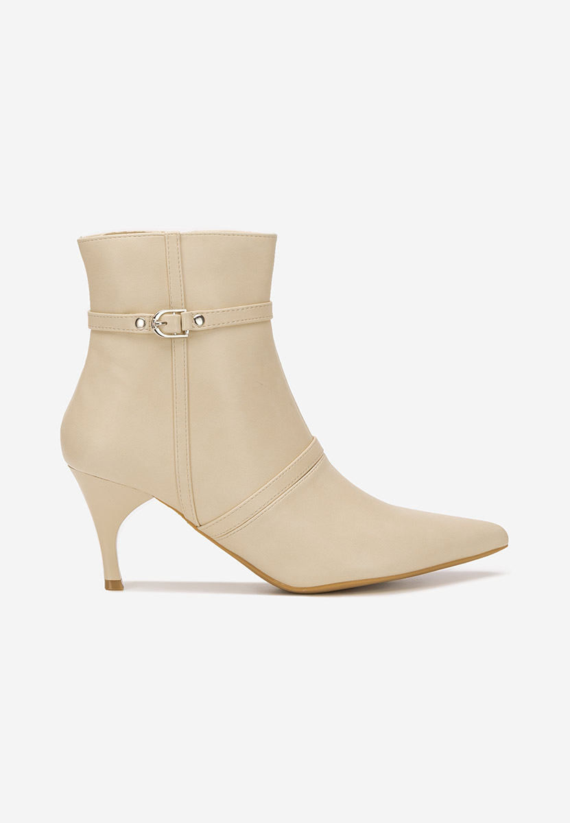 Μποτάκια με λεπτο τακουνι Aninia μπεζ