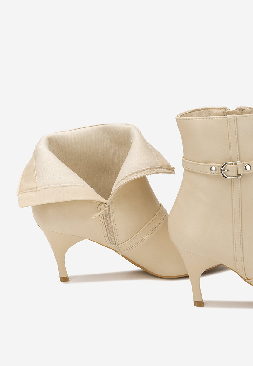Μποτάκια με λεπτο τακουνι Aninia μπεζ