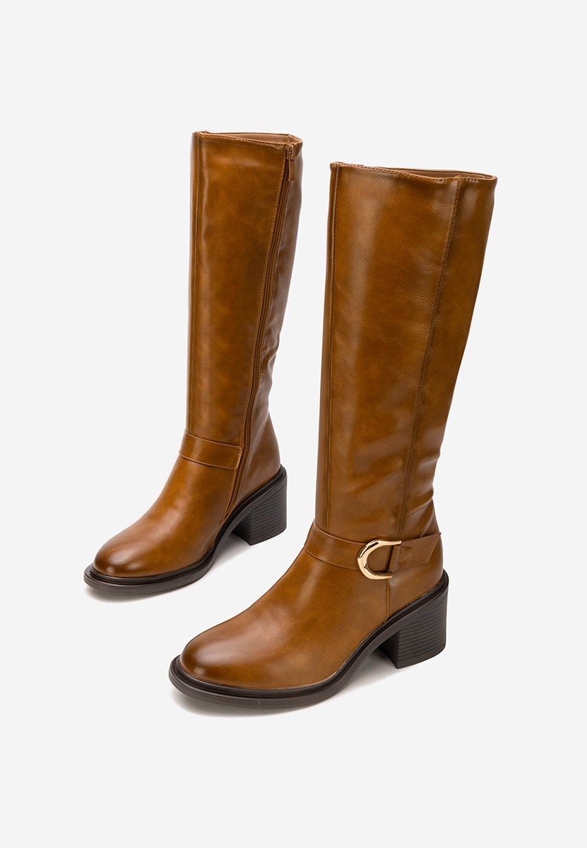 Μπότες με χοντρό τακούνι Nistoria ταμπά