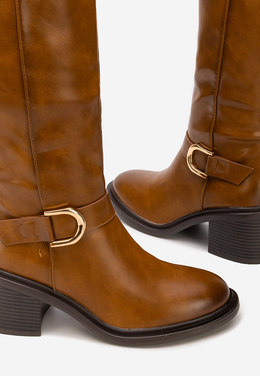 Μπότες με χοντρό τακούνι Nistoria ταμπά