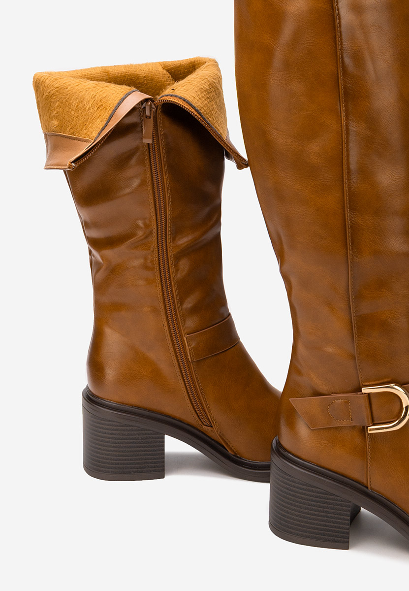 Μπότες με χοντρό τακούνι Nistoria ταμπά