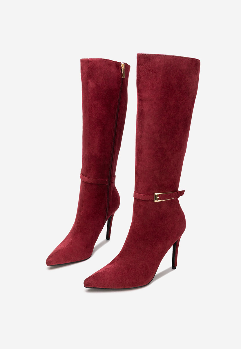 Μπότες με λεπτό τακούνι Narcisia μπορντό
