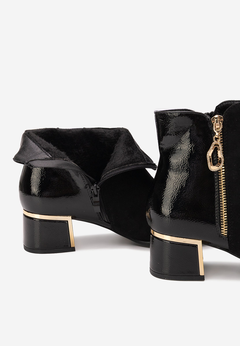 Μποτάκια με χοντρό τακούνι Daisina Μαύρα
