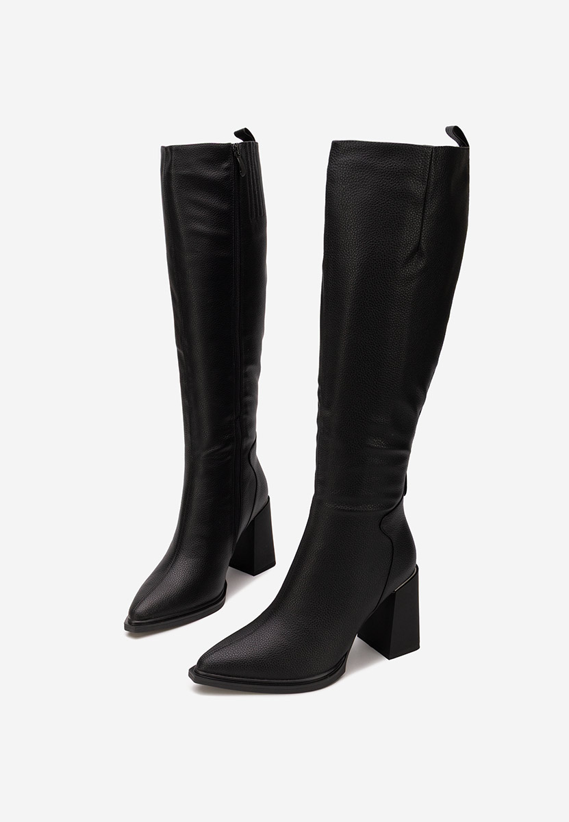 Μπότες με χοντρό τακούνι Ricardia V2 Μαύρα