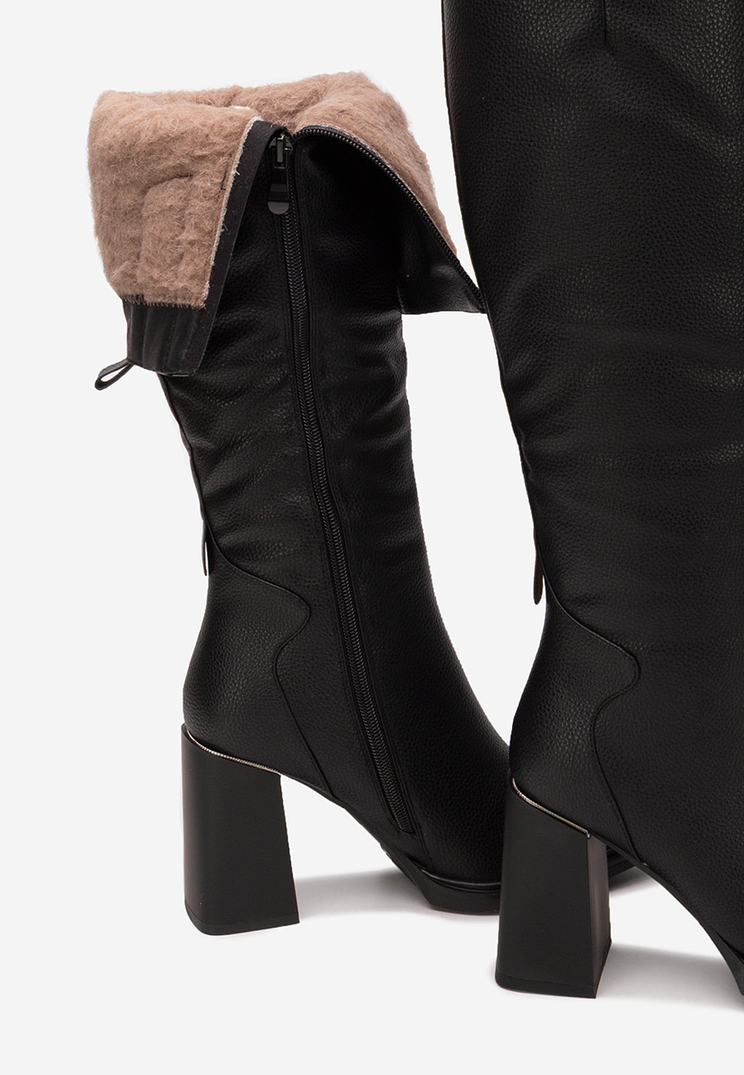 Μπότες με χοντρό τακούνι Ricardia V2 Μαύρα