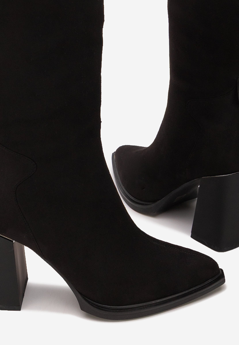 Μπότες με χοντρό τακούνι Ricardia V3 Μαύρα