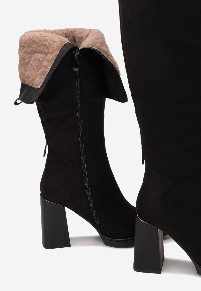 Μπότες με χοντρό τακούνι Ricardia V3 Μαύρα