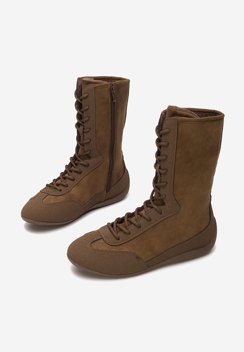 Γυναικεία sneakers αστραγάλο Stelia καφε