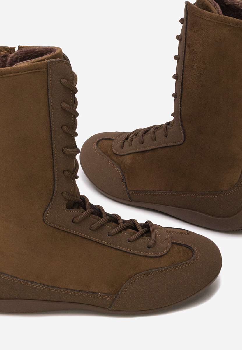 Γυναικεία sneakers αστραγάλο Stelia καφε