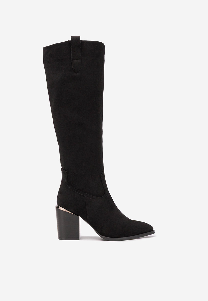 Μπότες με χοντρό τακούνι Jasaria Μαύρα