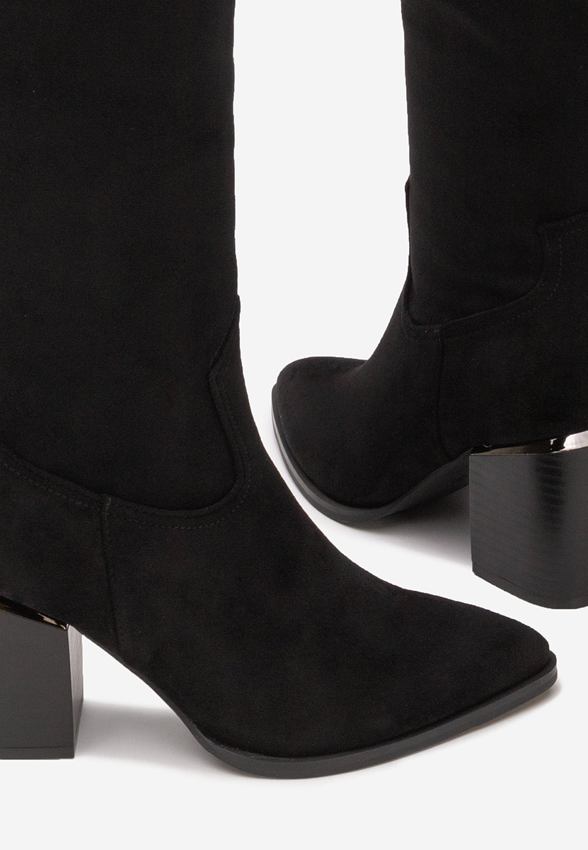 Μπότες με χοντρό τακούνι Jasaria Μαύρα