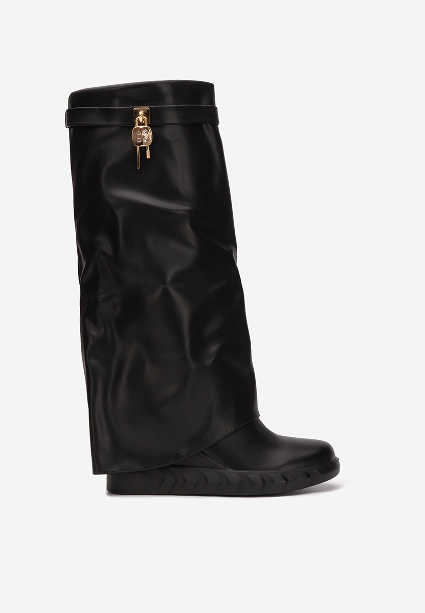 Μπότες με πλατφόρμα Μαύρα Ipira