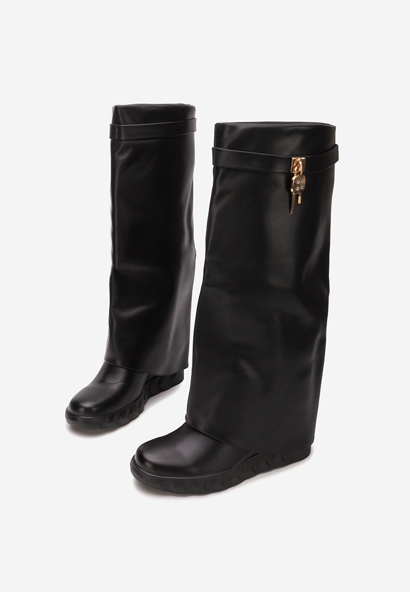 Μπότες με πλατφόρμα Μαύρα Ipira