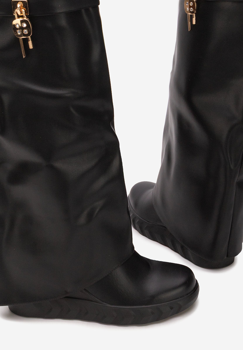 Μπότες με πλατφόρμα Μαύρα Ipira