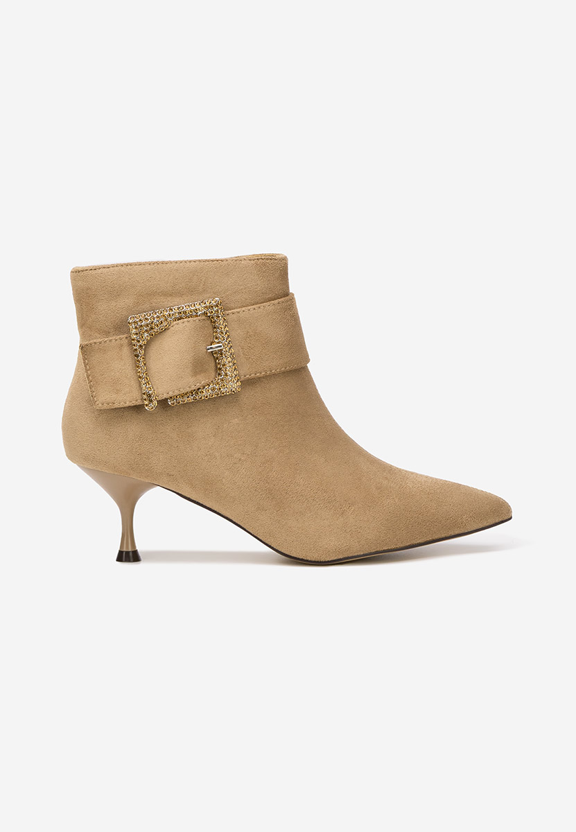 Μποτάκια με λεπτο τακουνι Karlene χακι