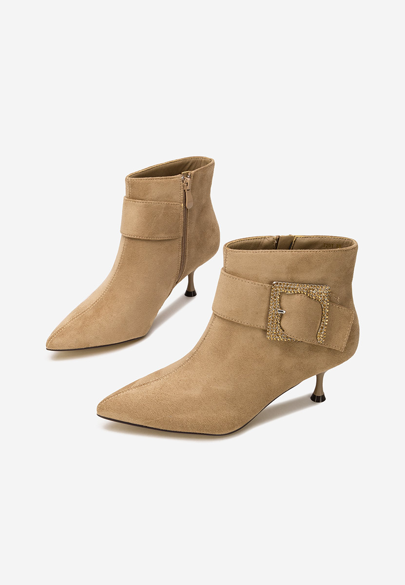 Μποτάκια με λεπτο τακουνι Karlene χακι