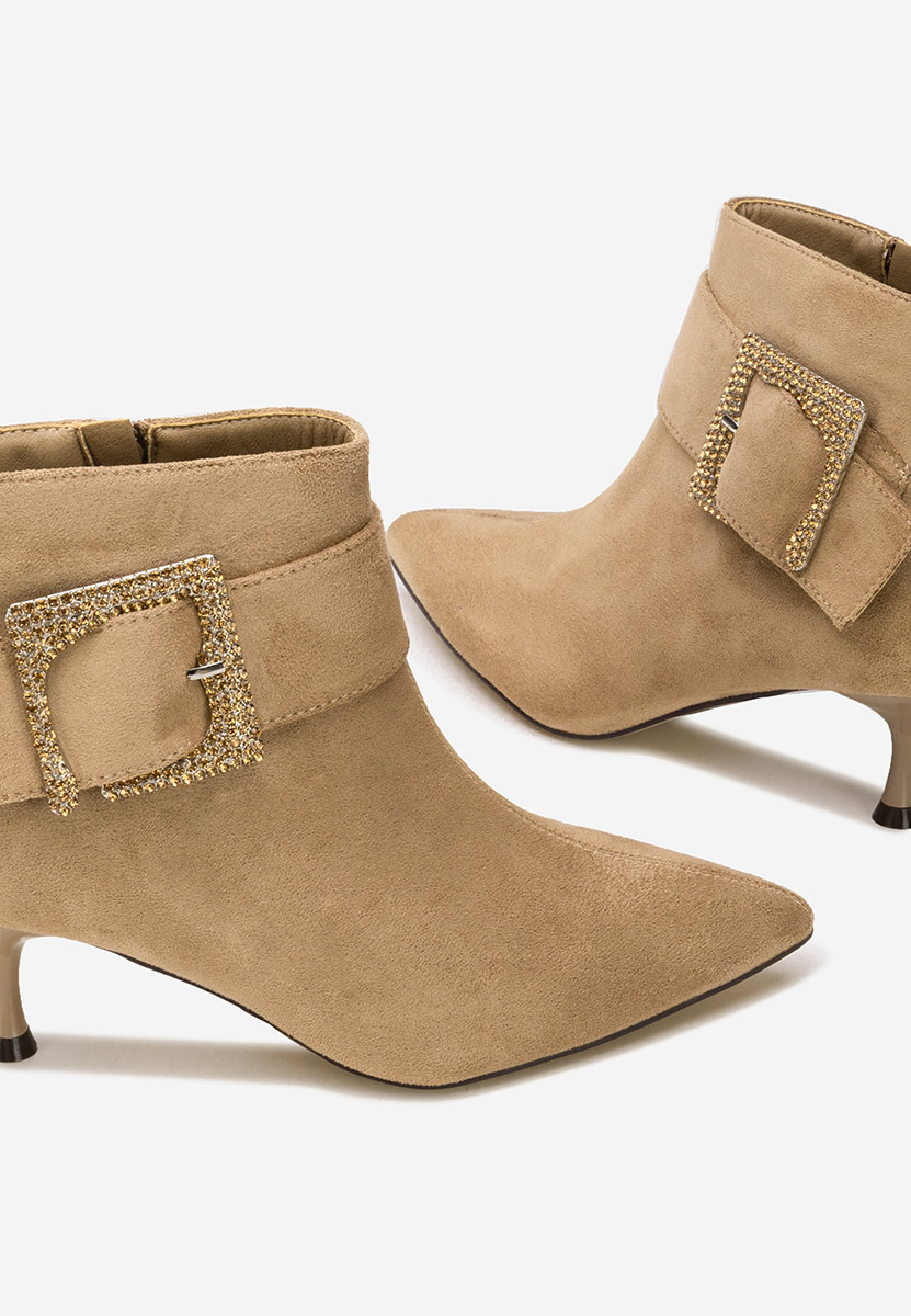 Μποτάκια με λεπτο τακουνι Karlene χακι