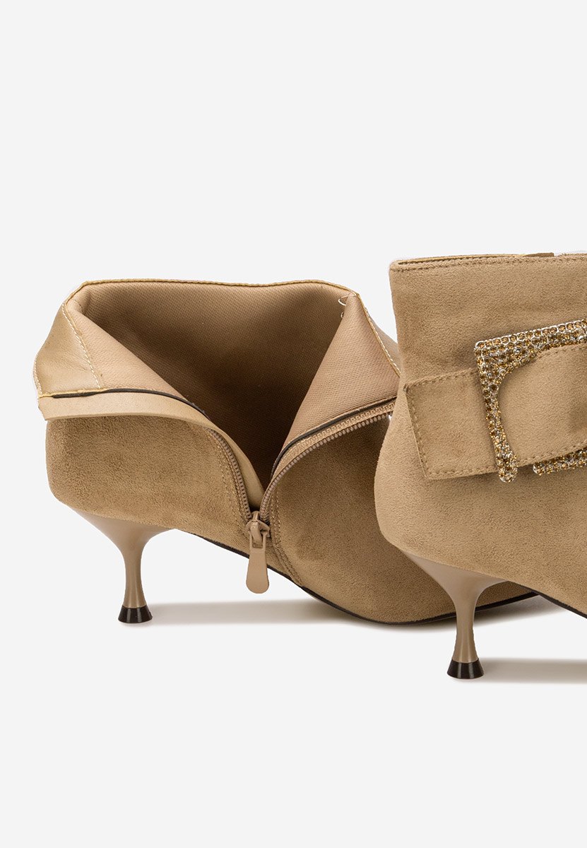 Μποτάκια με λεπτο τακουνι Karlene χακι