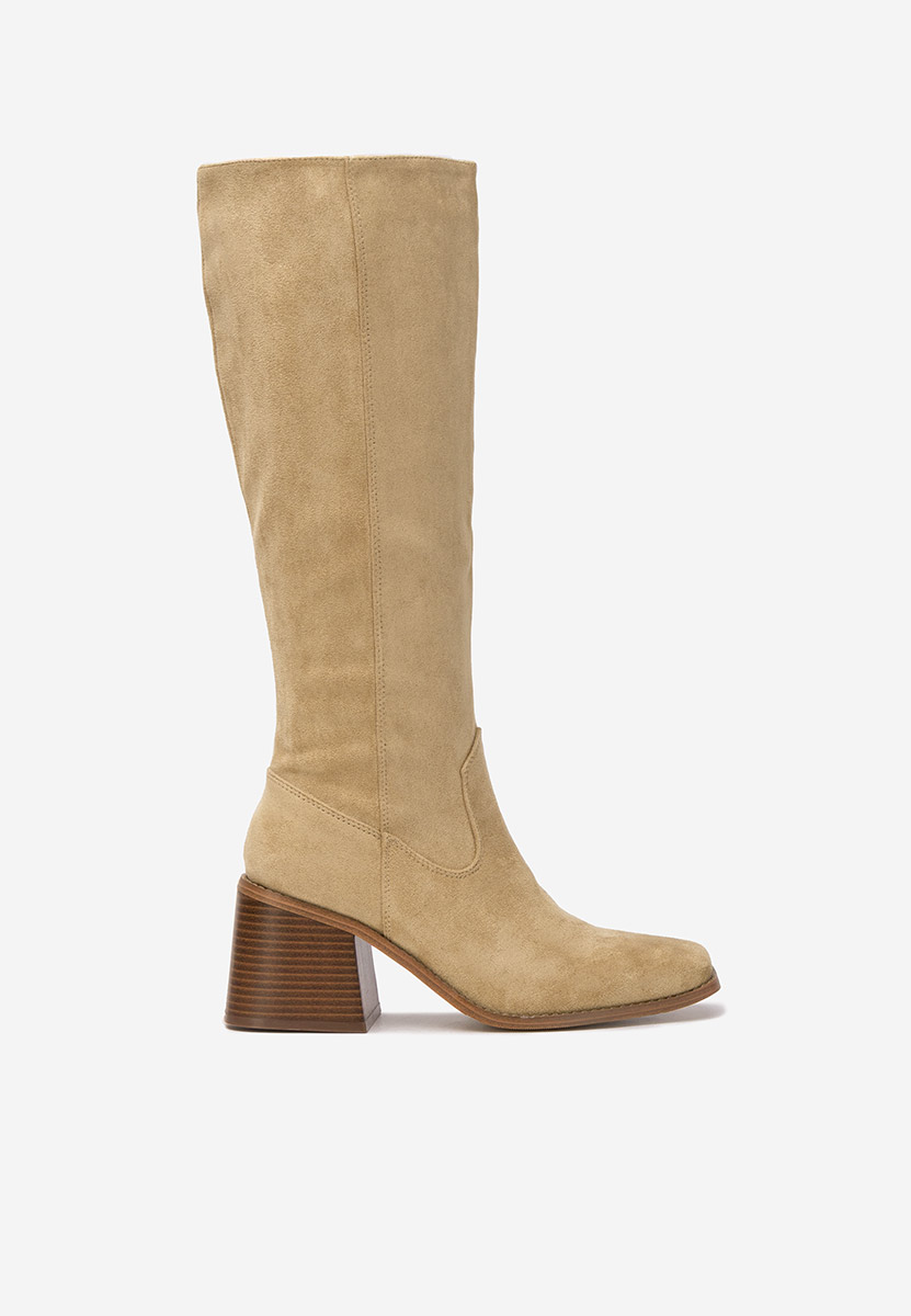 Μπότες με χοντρό τακούνι Kalvesa χακι