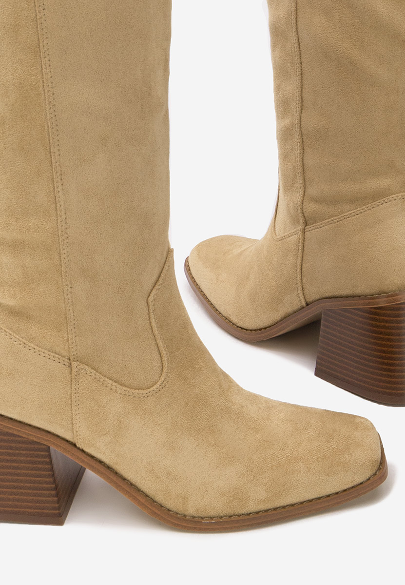 Μπότες με χοντρό τακούνι Kalvesa χακι