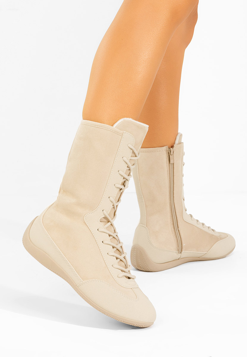 Γυναικεία sneakers αστραγάλο Stelia μπεζ