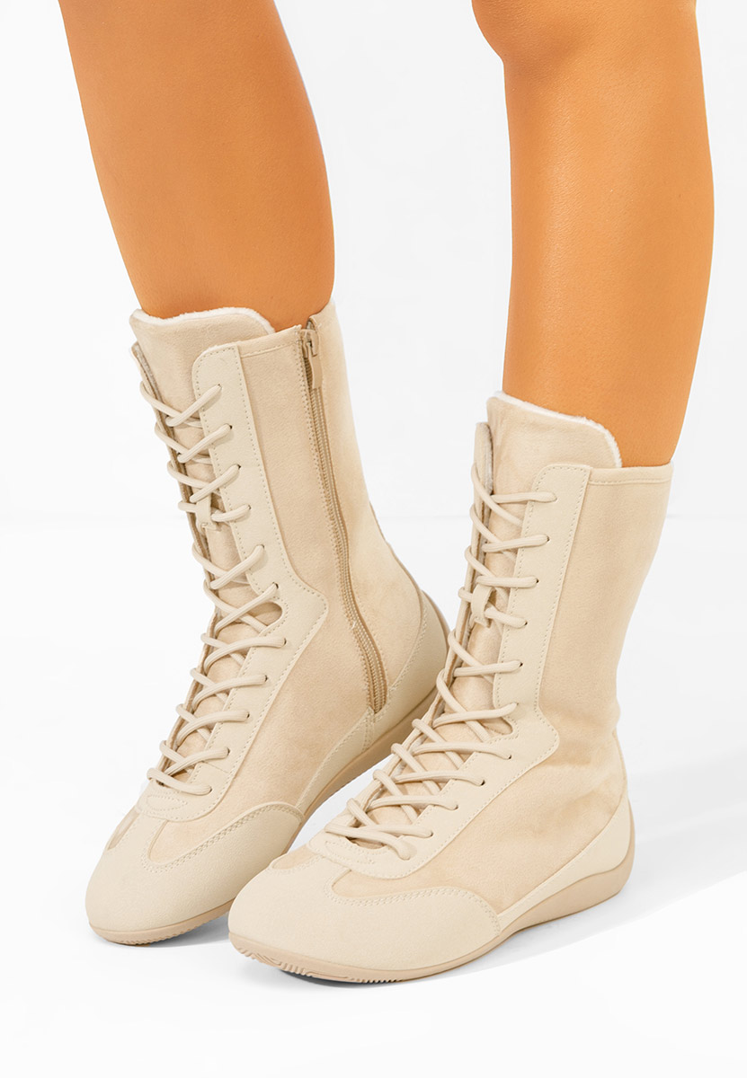 Γυναικεία sneakers αστραγάλο Stelia μπεζ