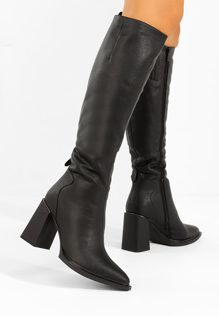 Μπότες με χοντρό τακούνι Ricardia V2 Μαύρα