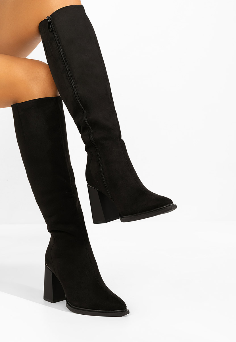 Μπότες με χοντρό τακούνι Ricardia V3 Μαύρα