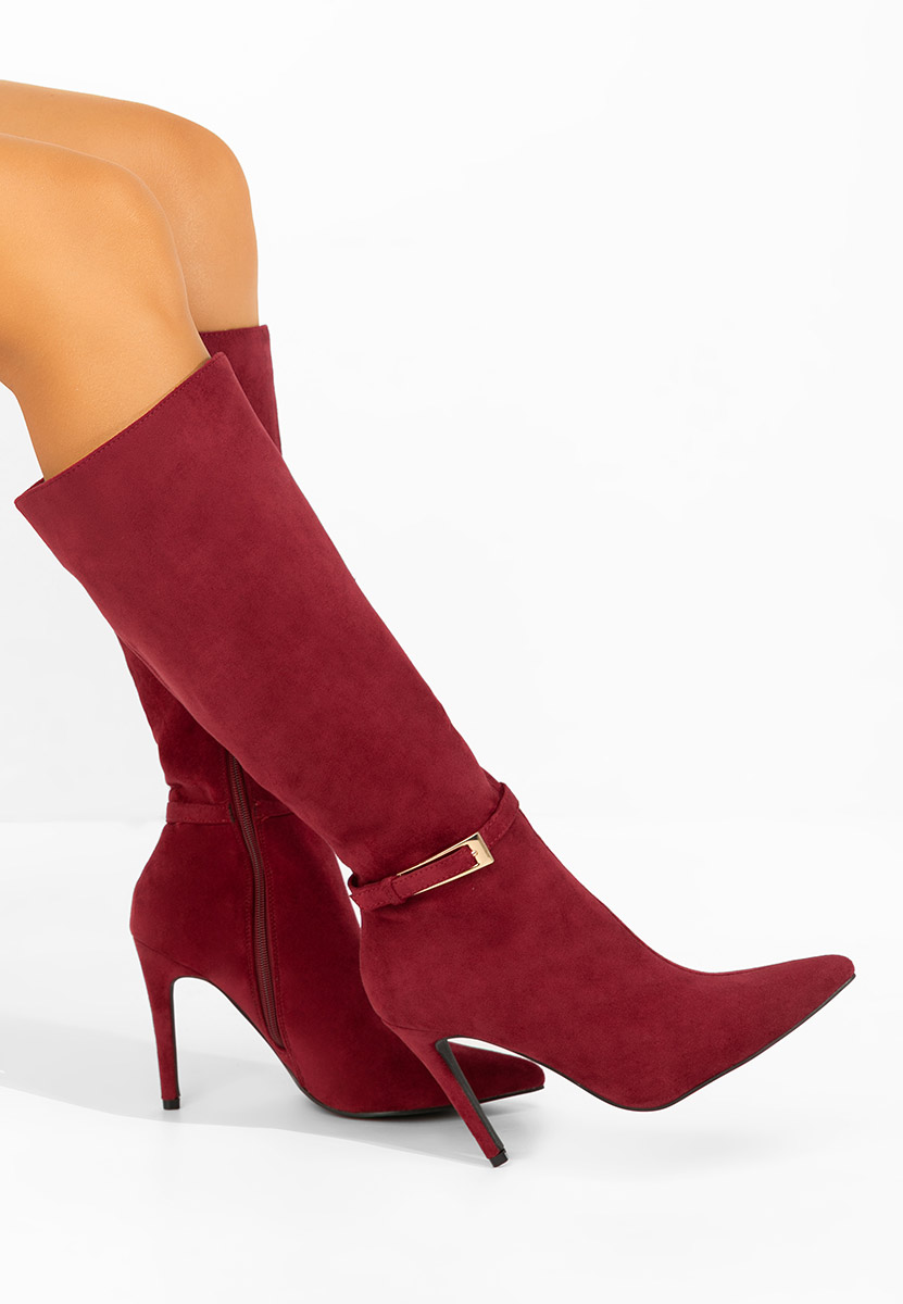 Μπότες με λεπτό τακούνι Narcisia μπορντό