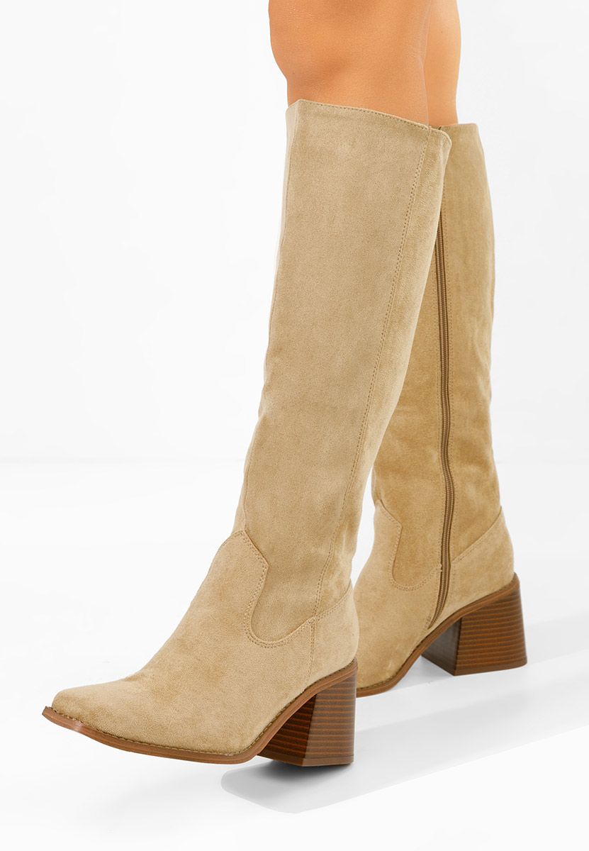 Μπότες με χοντρό τακούνι Kalvesa χακι