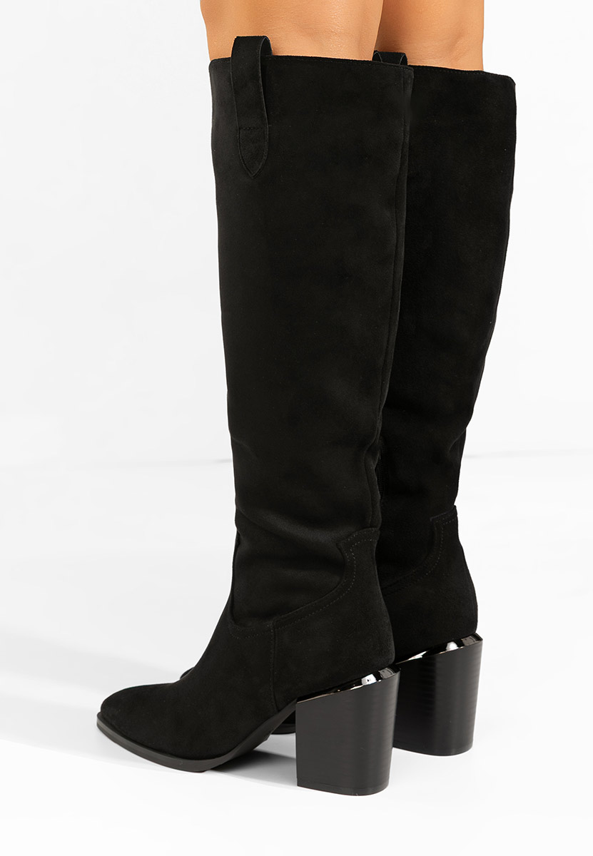 Μπότες με χοντρό τακούνι Jasaria Μαύρα