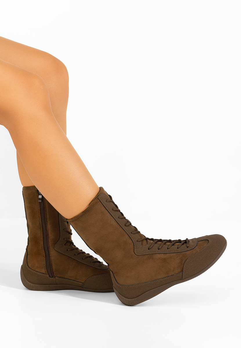 Γυναικεία sneakers αστραγάλο Stelia καφε