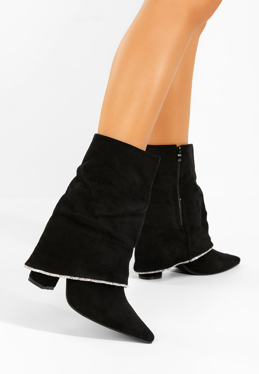 Μπότες με τακούνι Nelora Μαύρα