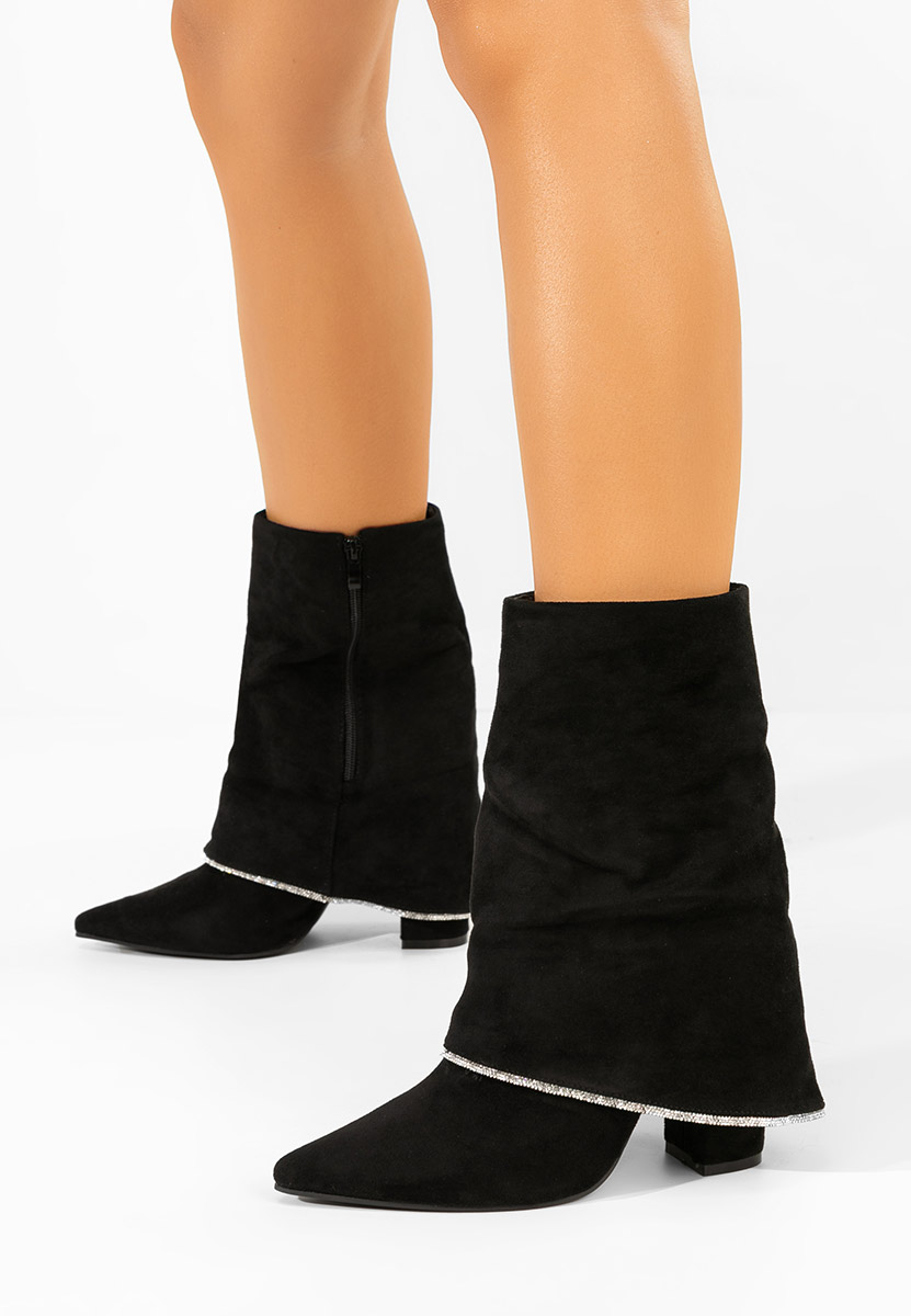 Μπότες με τακούνι Nelora Μαύρα
