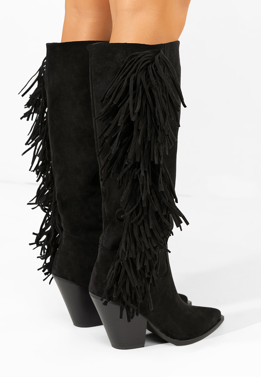 Μπότες με χοντρό τακούνι Brania Μαύρα