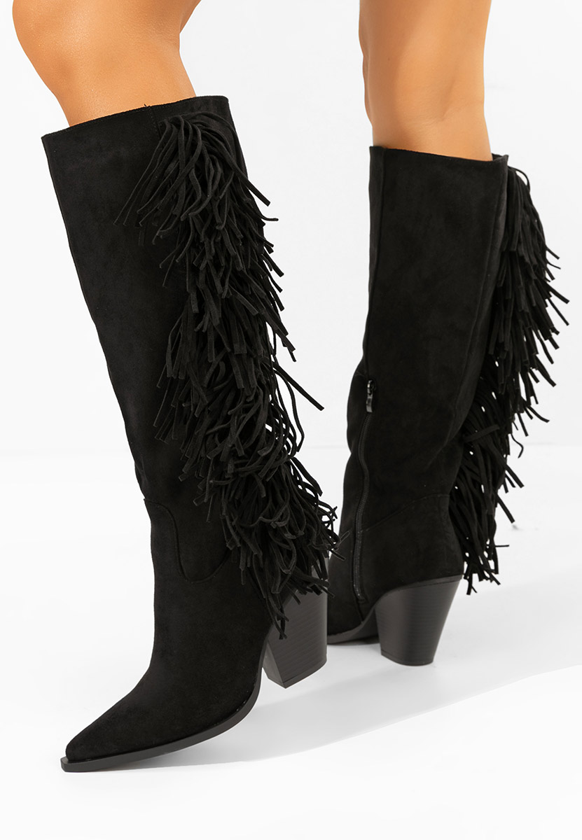 Μπότες με χοντρό τακούνι Brania Μαύρα