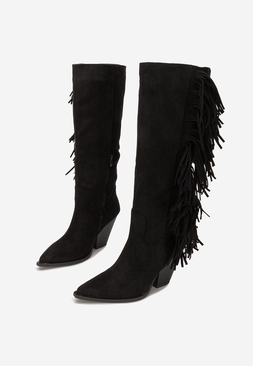 Μπότες με χοντρό τακούνι Brania Μαύρα