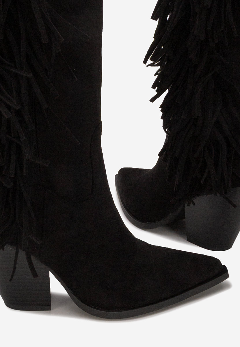 Μπότες με χοντρό τακούνι Brania Μαύρα