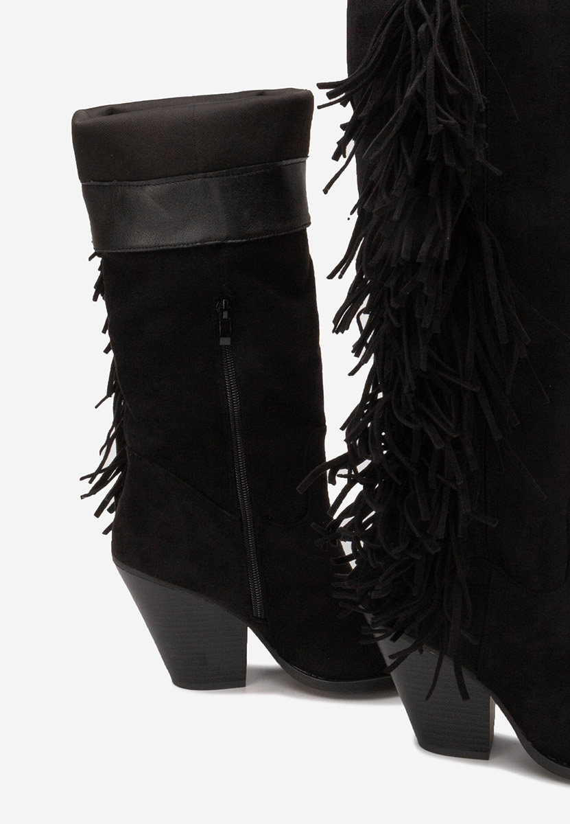 Μπότες με χοντρό τακούνι Brania Μαύρα