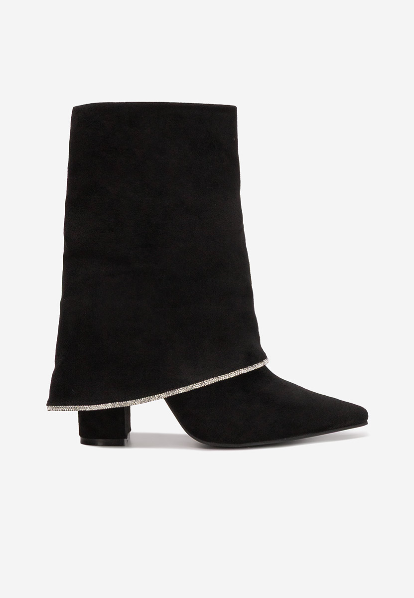 Μπότες με τακούνι Nelora Μαύρα