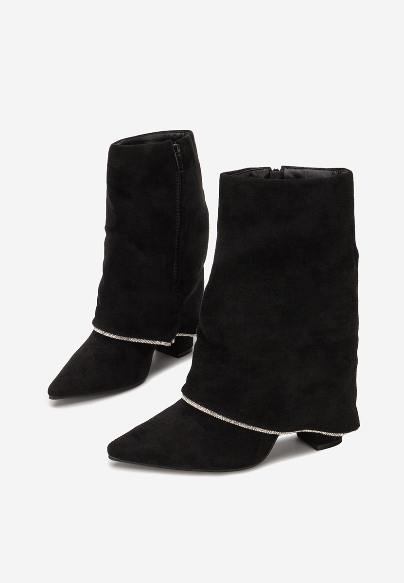 Μπότες με τακούνι Nelora Μαύρα