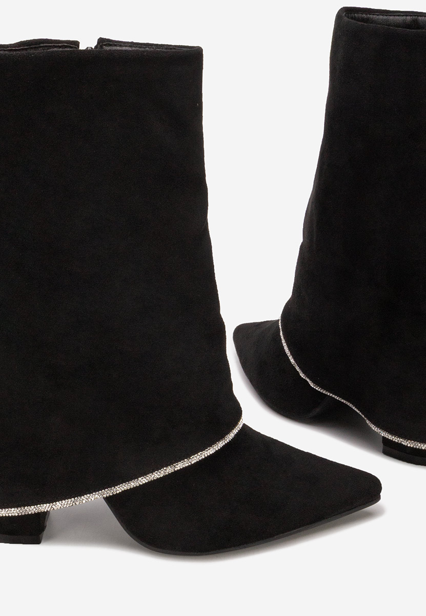 Μπότες με τακούνι Nelora Μαύρα