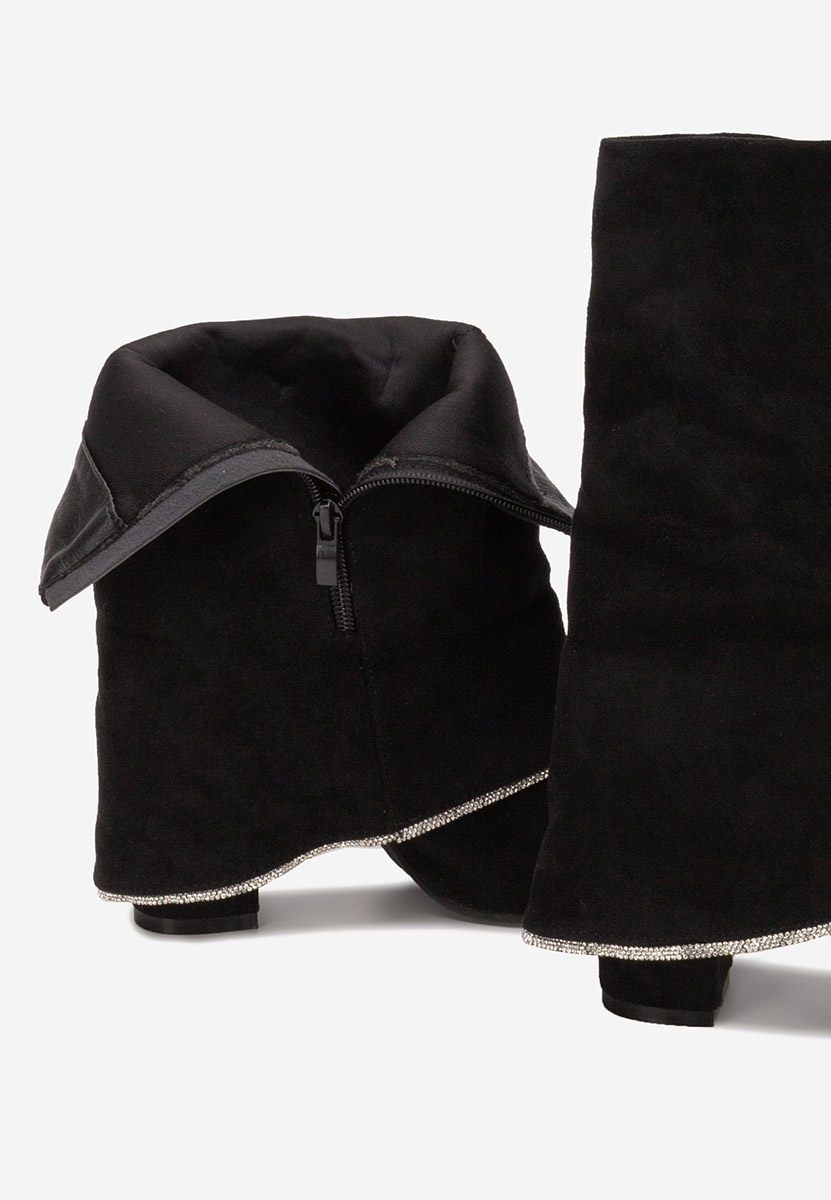 Μπότες με τακούνι Nelora Μαύρα
