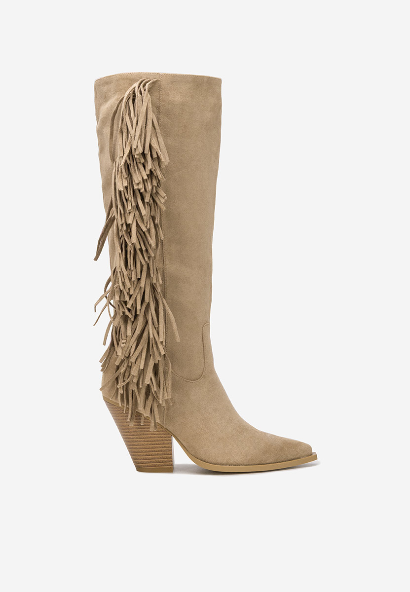 Μπότες με χοντρό τακούνι Brania χακι