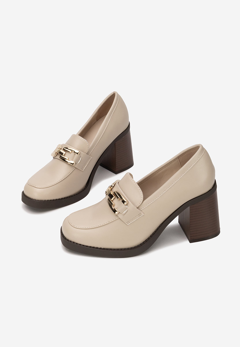 Loafers γυναικεια με τακουνι Zienna μπεζ