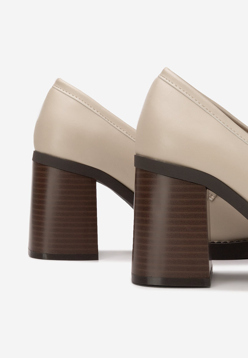 Loafers γυναικεια με τακουνι Zienna μπεζ